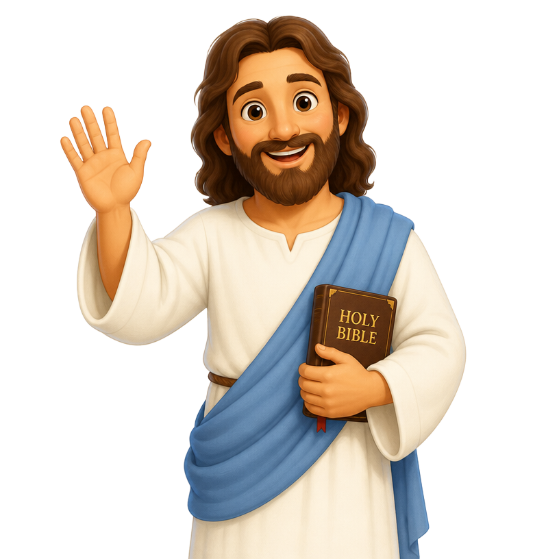 Ilustração de Jesus dando boas-vindas